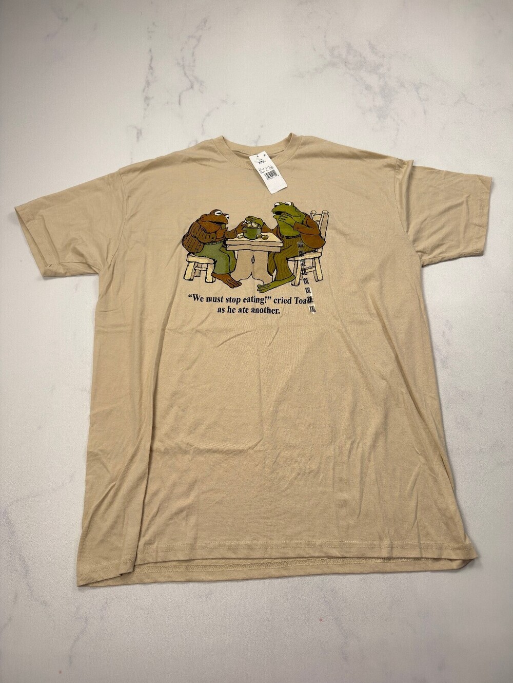 Frog and Toad T Shirt Beige Retro - Mens 2XL NWT